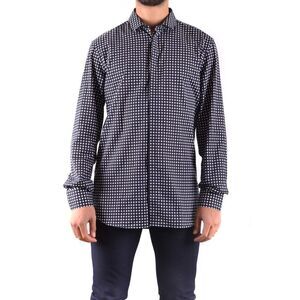 Neil Barrett Printed Cotton Long Sleeve Shirt Men blue Shirts